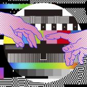 Glitched art of Creation of Adam