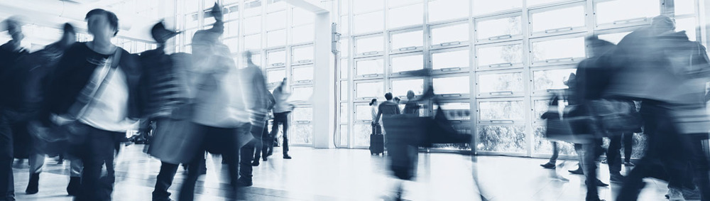 Blurry image of people moving around