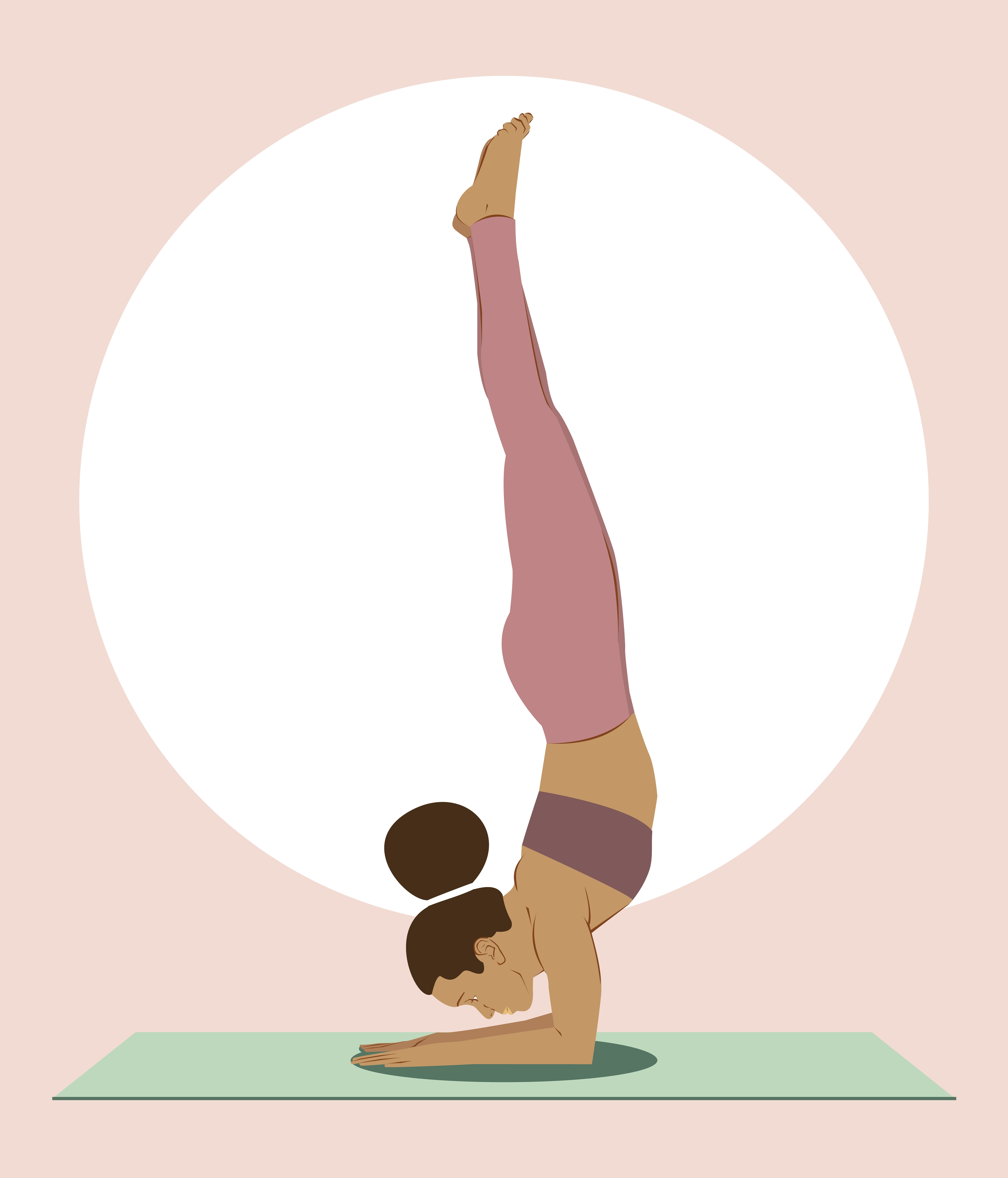 Woman in yoga attire practicing ashtanga vinyasa. 