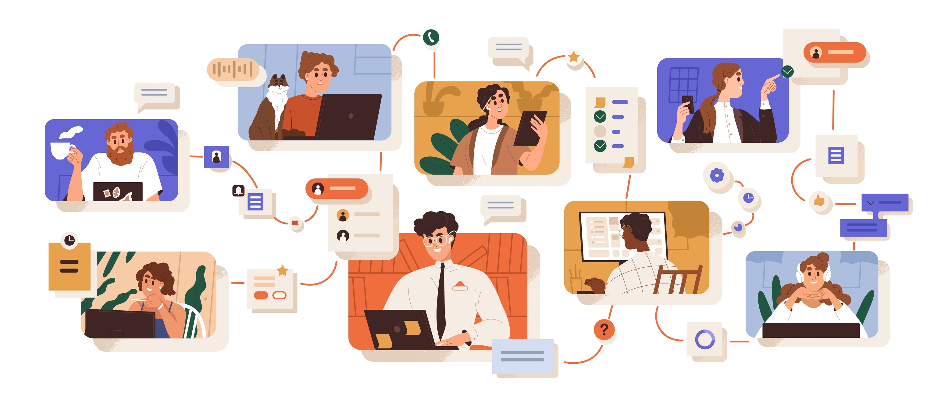 Team communication and project management concept.