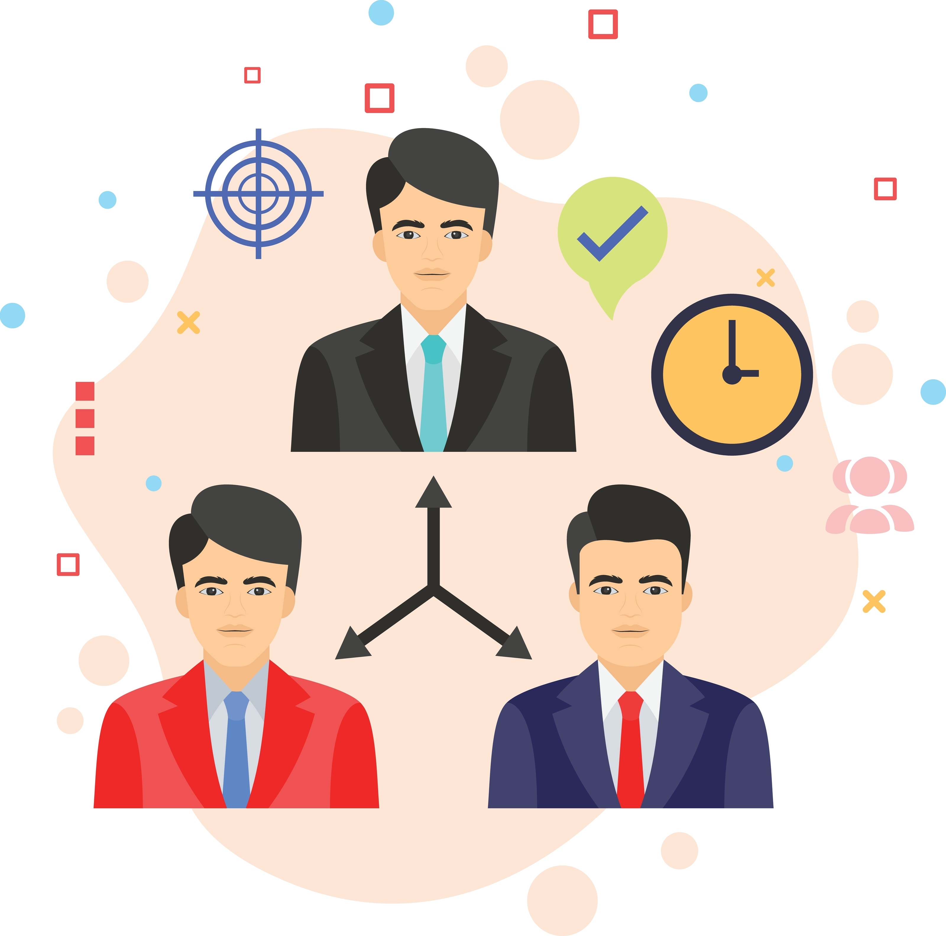 Senior and junior team members.