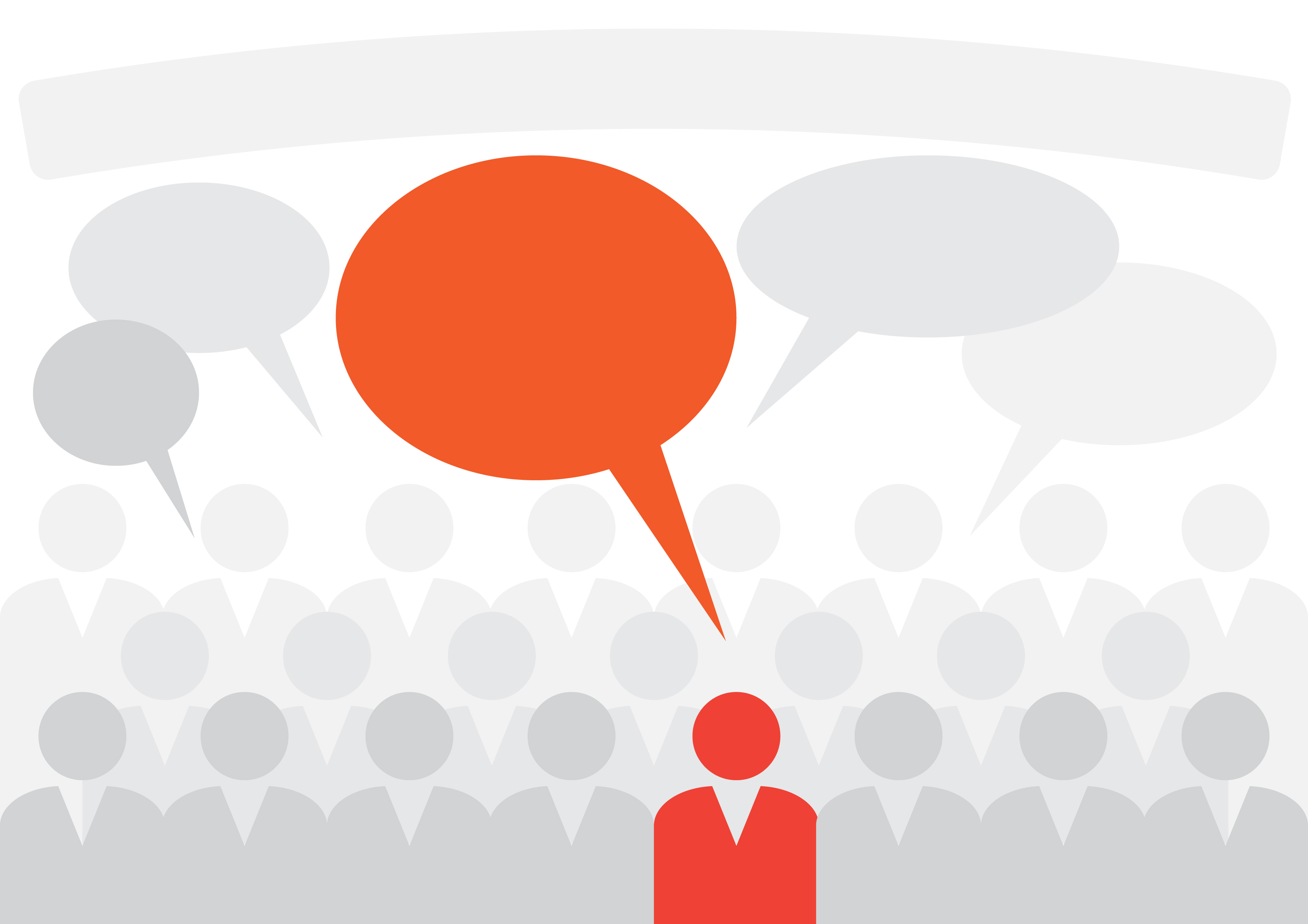 Business man with red text box.