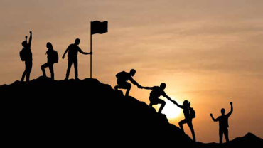 people climbing a mountain