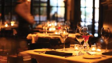 Table setting in a restaurant