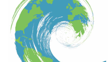 A wave with earth on it