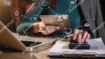 Woman dealing with law department issues