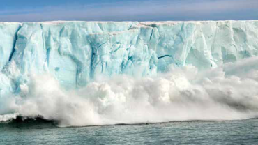 an iceberg on the water