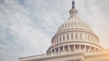 view of the dome of the US capitol building