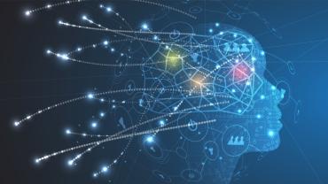 a face is made through a combination of computer images and lit network lines