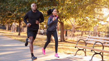 male and female looking, Black-skinned, jogging