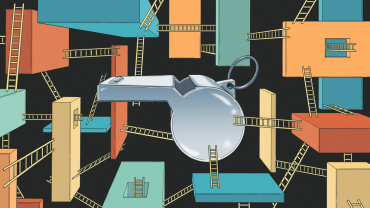 Whistle surrounded by ladders