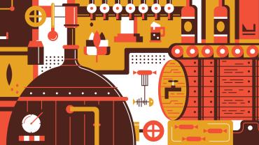 Vector image of a brewing house floor. 