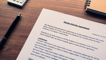 Picture of a master service agreement.