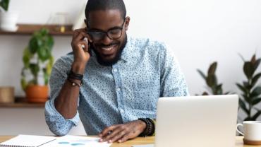 a man working from home