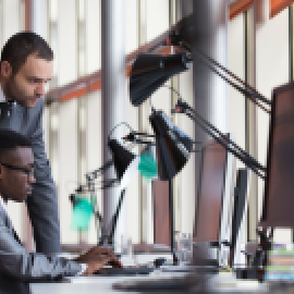 two people working