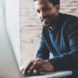 a man using a laptop