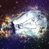 A breaking lightbulb