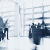 Blurry image of people moving around