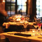 Table setting in a restaurant