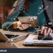 Woman dealing with law department issues