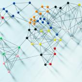 a map of the world made of push pins and string