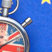 a stopwatch with the flag of the united kingdom