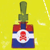 a vial marked with a skull label