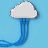 computer cables plugged into a cloud