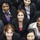 various professional women looking up at the viewer