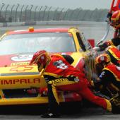 Pit stop at NASCAR race