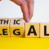 Letter blocks alternating between ethical and legal