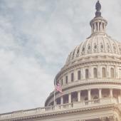 view of the dome of the US capitol building