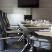 conference room set up for a meeting