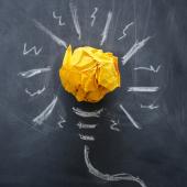 Light bulb made of crumpled paper