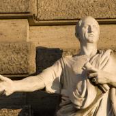 Statue of Cicero from facade of Palazzo di Giustizia in Rome