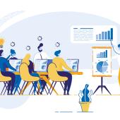 Team of lawyers present during a compliance training. 