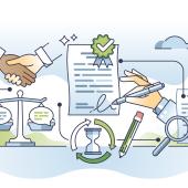 Renewed contracts vector image. 