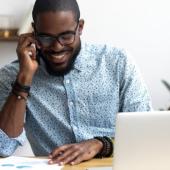 a man working from home